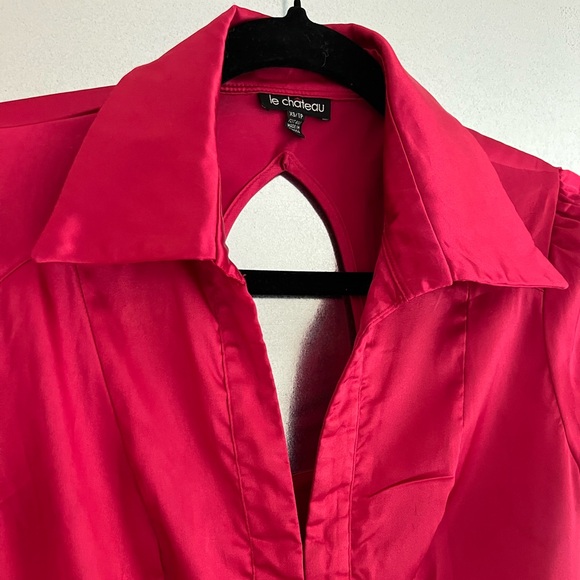 Vintage Le Château Pink Silk Top - Picture 2 of 4